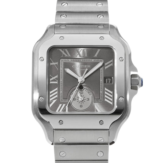 Santos de Cartier Dual Time Zone WSSA0076 Gray CARTIER Men's [Pre-Owned]