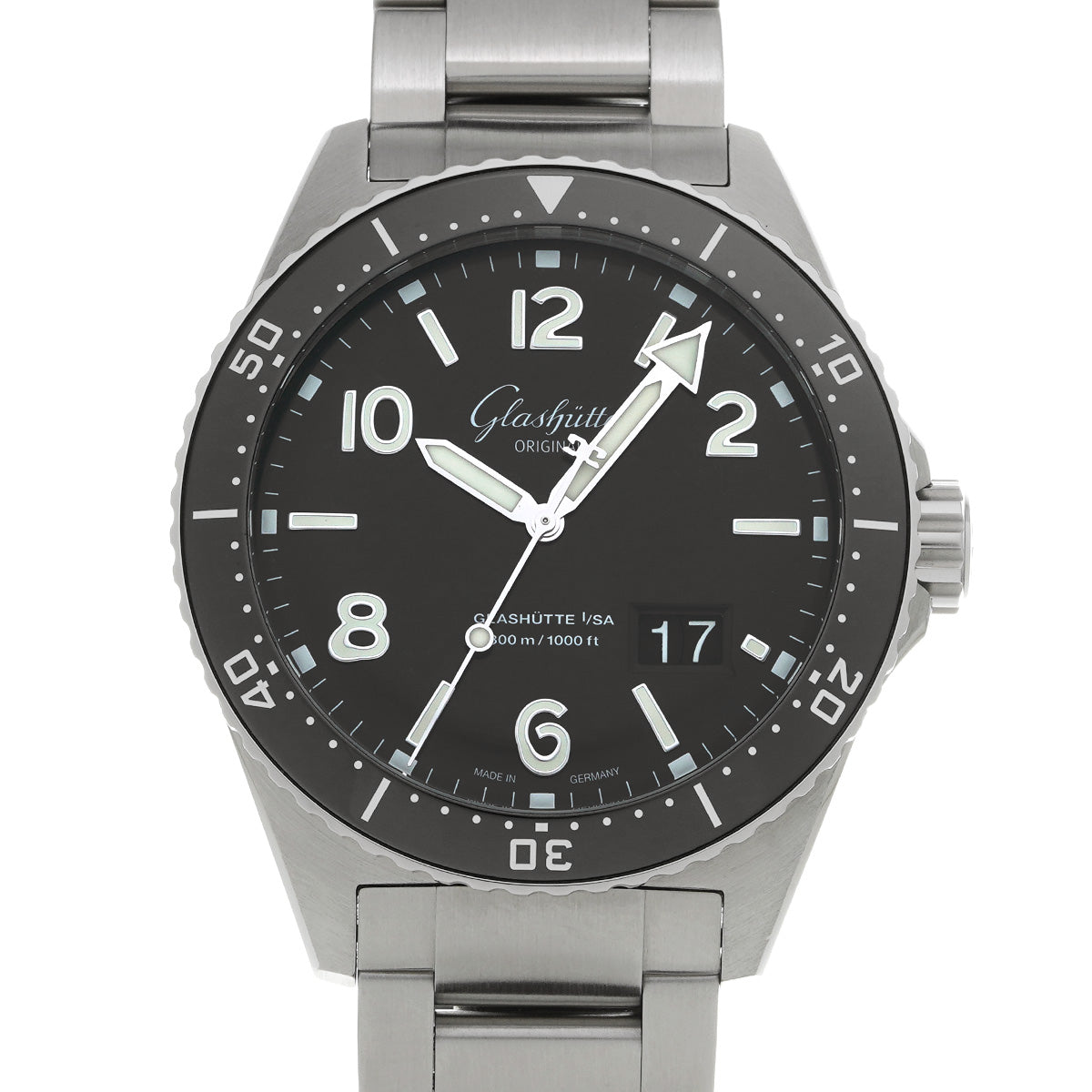 Sea Q Panorama Date 1-36-13-01-80-70 Black GLASHUTTE ORIGINAL Men's [Pre-Owned].
