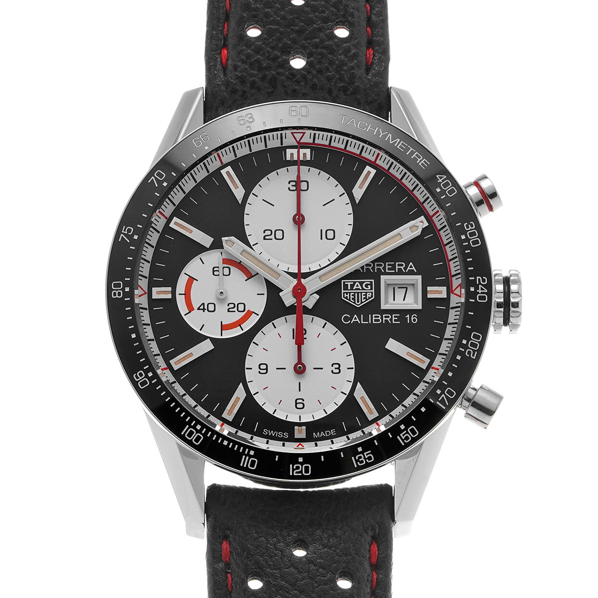 CARRERA Calibre 16 Chronograph CV201AP.FC6429 Black/White TAG HEUER Men's [Pre-Owned]