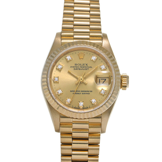 DATE JUST 69178G R (manufactured circa 1987) Champagne/Diamond ROLEX Ladies [Pre-Owned].