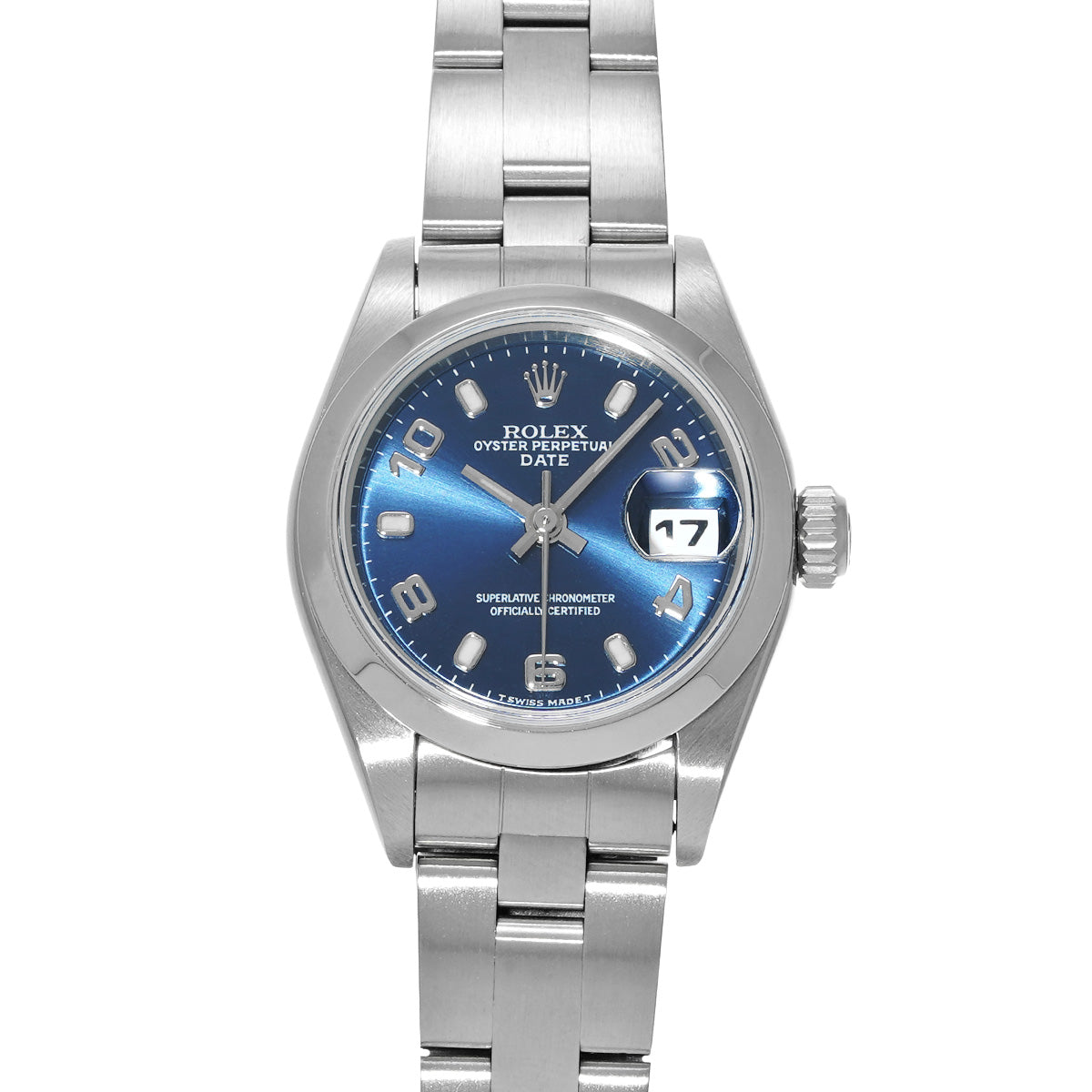 Oyster Perpetual Date 69160 A (manufactured circa 1999) Blue ROLEX Ladies [Pre-Owned].