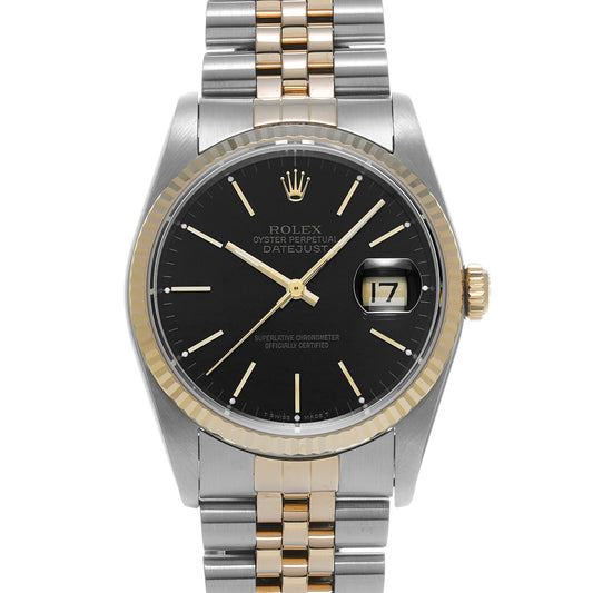 DATE JUST 16233 E (manufactured circa 1990) Black ROLEX Men's [Pre-Owned].