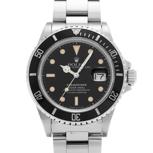 Submariner Date 16800 93s (manufactured circa 1986) Black ROLEX Men's [Pre-Owned].