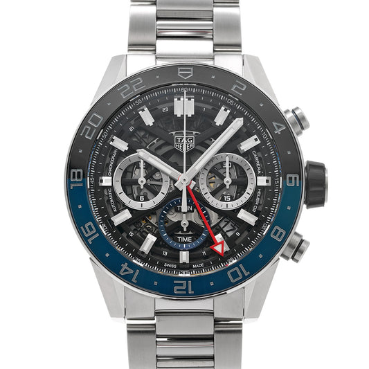 CARRERA CALIBRE HEUER 02 Chronograph GMT CBG2A1Z.FT6157 Black TAG HEUER Men's [Pre-Owned].