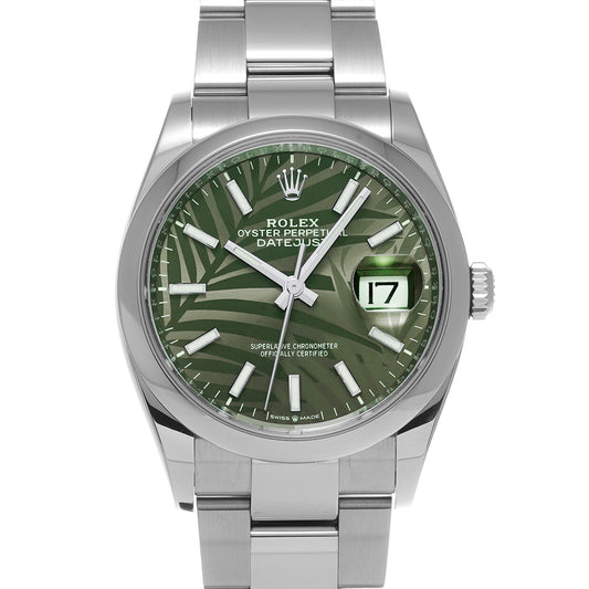 Datejust 36 126200 Random Serial Olive Green Palm-Motif ROLEX Men's [Pre-Owned].