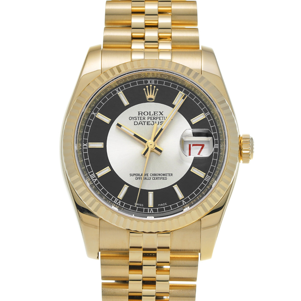 DATE JUST 116238 D (manufactured circa 2006) Silver/Black ROLEX Men's [Pre-Owned].