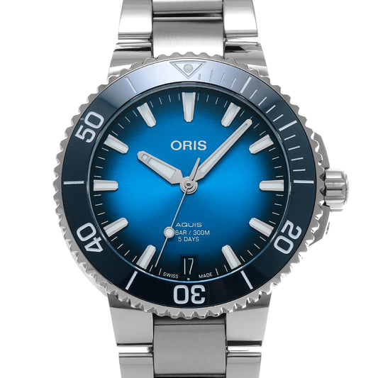 Aquis Date Caliber 400 01 400 7769 4135-07 8 22 09PEB Blue ORIS Men's [pre-owned].
