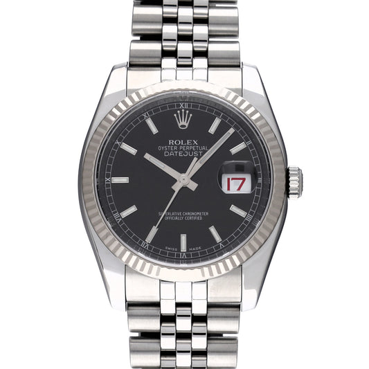 DATE JUST 116234 M (made around 2008) Black ROLEX Men's [Pre-Owned].