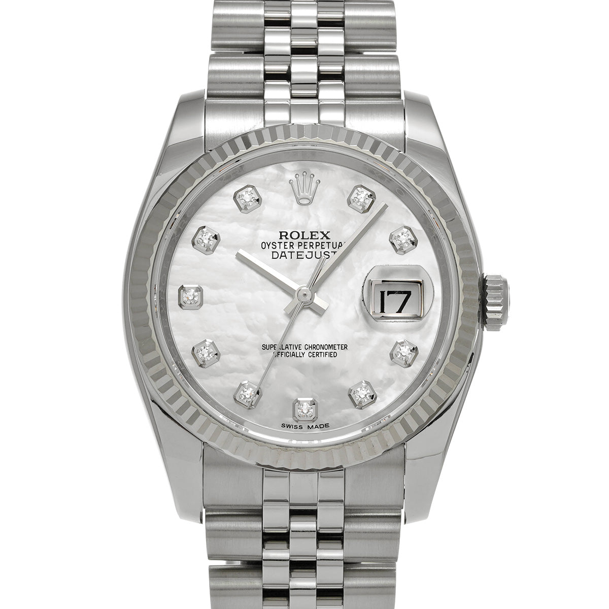 DATE JUST 116234NG Random Serial White MOP/Diamond ROLEX Men's [Pre-Owned].