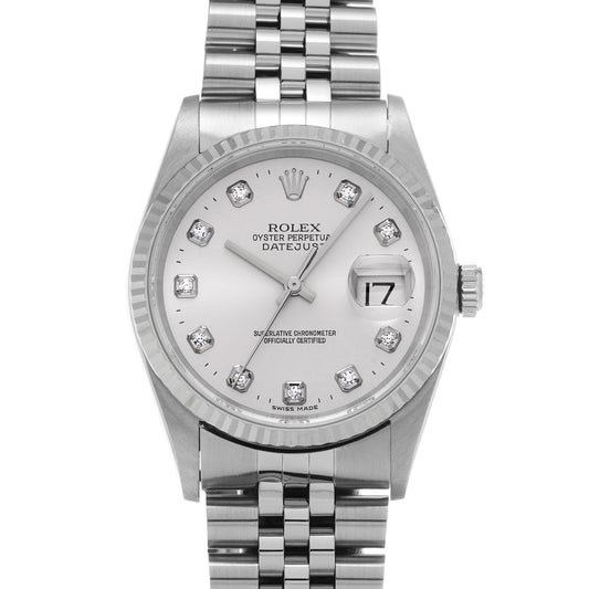 DATE JUST 16234G Y (manufactured circa 2003) Silver/Diamond ROLEX Men's [Pre-Owned].