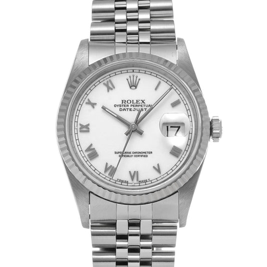 DATE JUST 16234 X (manufactured circa 1991) White ROLEX Men's [Pre-Owned].