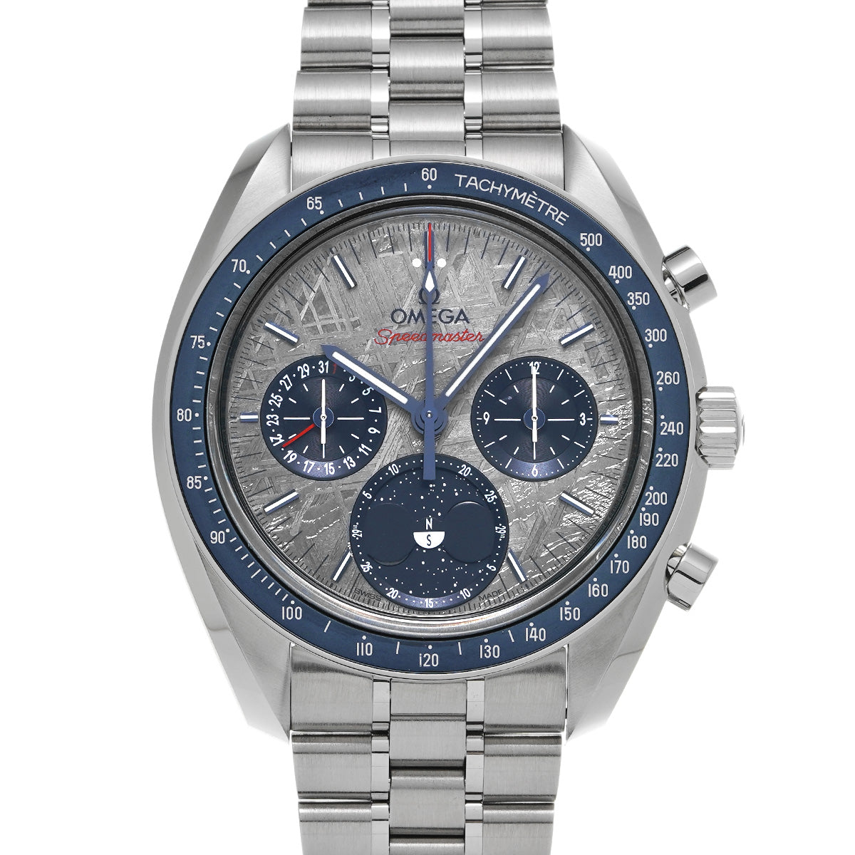 Speedmaster Moonphase Meteorite Co-Axial Master Chronometer 304.30.43.52.06.001 Meteorite/Blue OMEGA Mens [Pre-Owned]