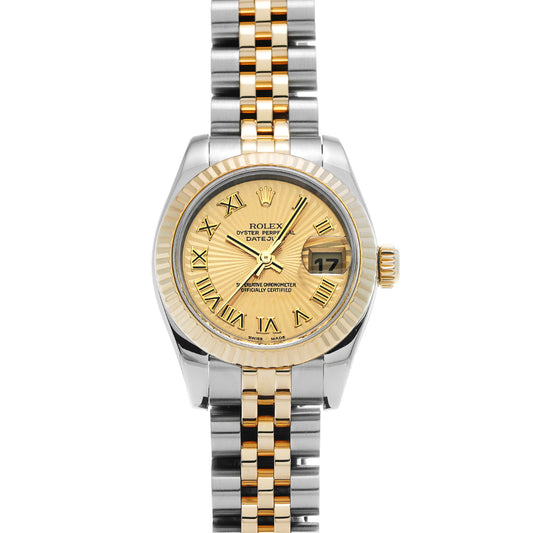 DATE JUST 179173 F (manufactured circa 2003) Champagne ROLEX Ladies [Pre-Owned].