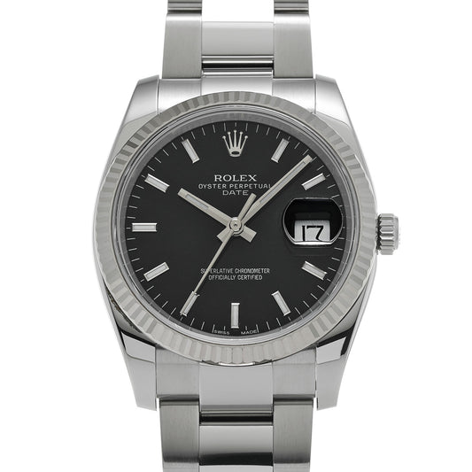 Oyster Perpetual Date 115234 Black ROLEX Men's [Pre-Owned].