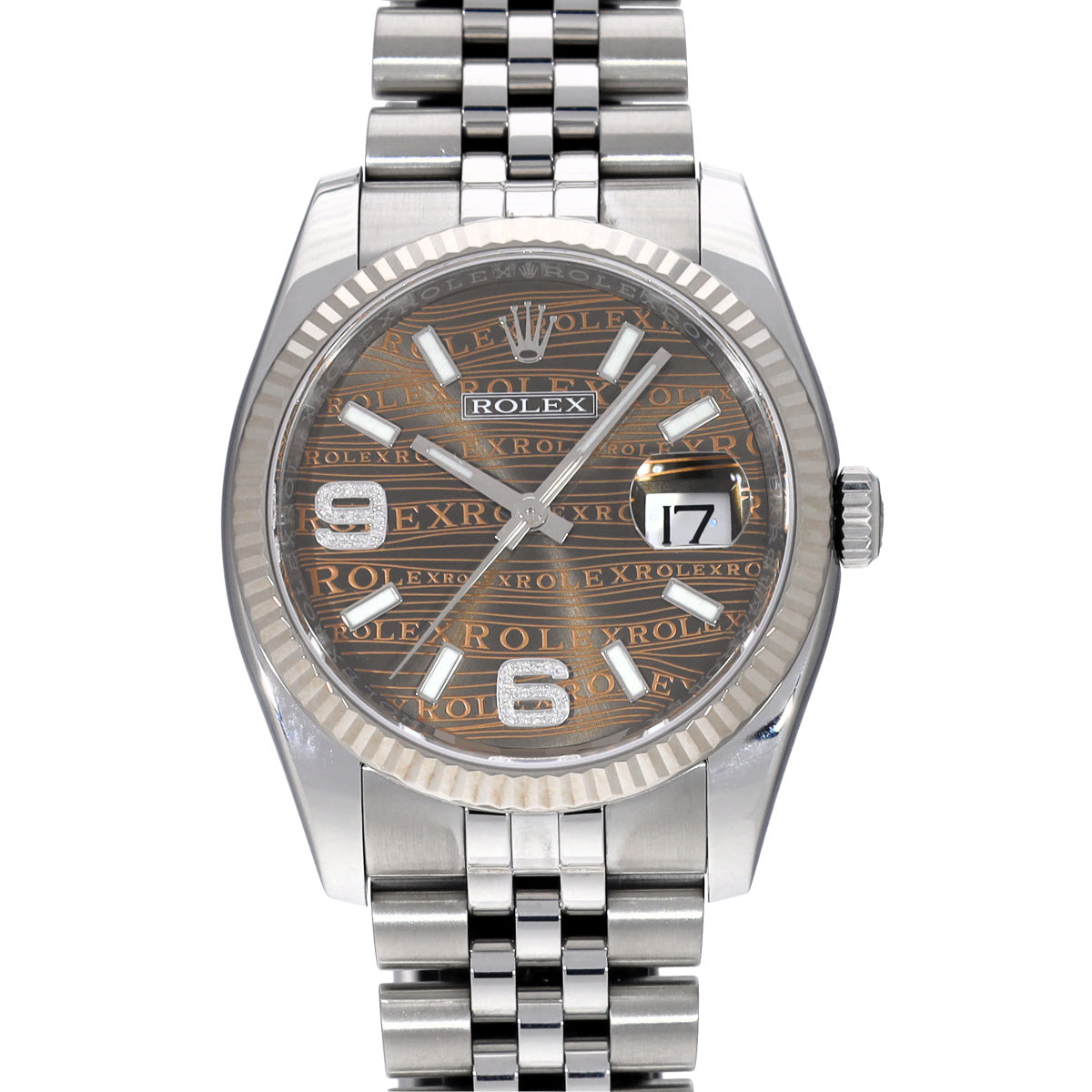 DATE JUST 116234 Random Serial Brown/Diamond ROLEX Men's [Pre-Owned].