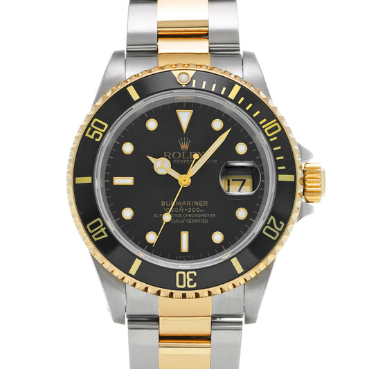 Submariner Date 16613 U (manufactured circa 1997) Black ROLEX Men's [Pre-Owned].