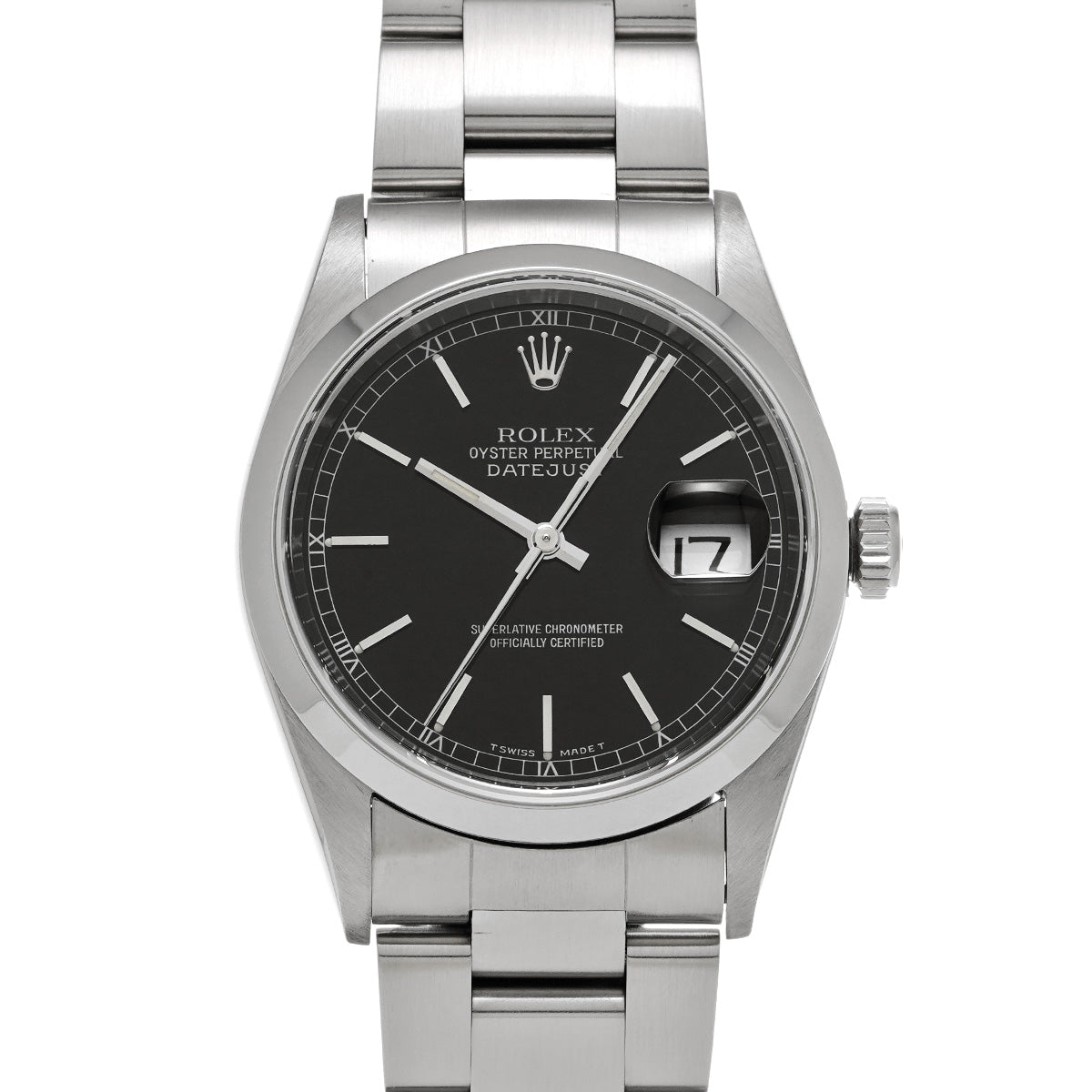 DATE JUST 16200 U (manufactured circa 1997) Black ROLEX Men's [Pre-Owned].