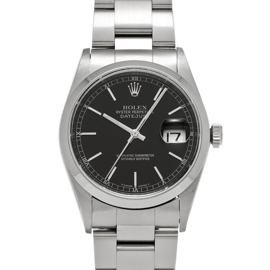 DATE JUST 16200 U (manufactured circa 1997) Black ROLEX Men's [Pre-Owned].