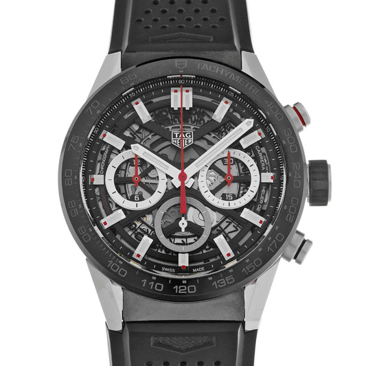 CARRERA Calibre Heuer 02 Chronograph CBG2010.FT6143 Black TAG HEUER Men's [Pre-Owned].