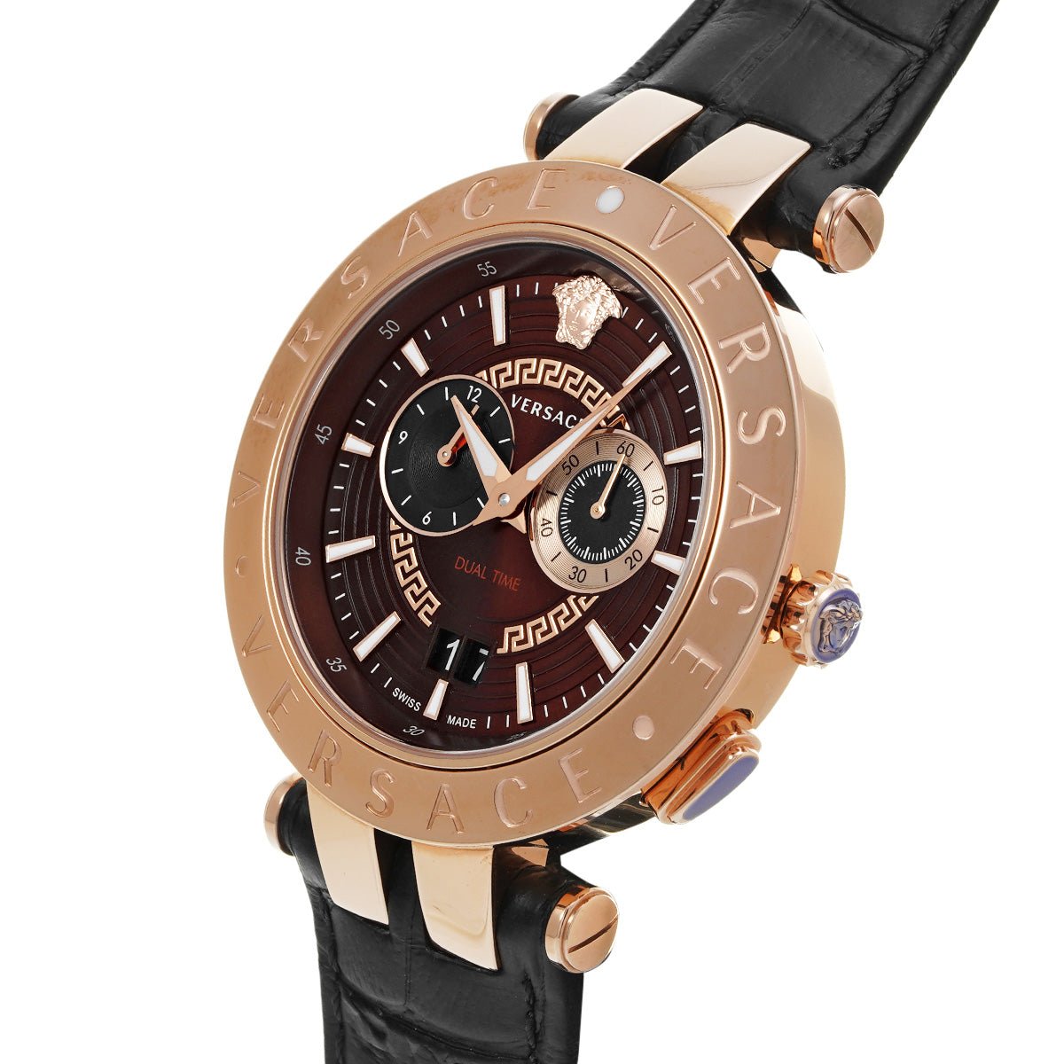 V Race Dual Time VEBV00722 Brown VERSACE Men's [Pre-Owned].