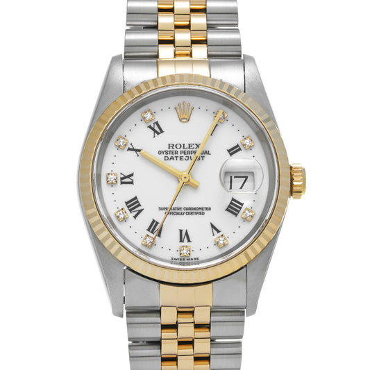 DATE JUST 16233G U No. (manufactured circa 1997) White/Diamond ROLEX Men's [Pre-Owned].