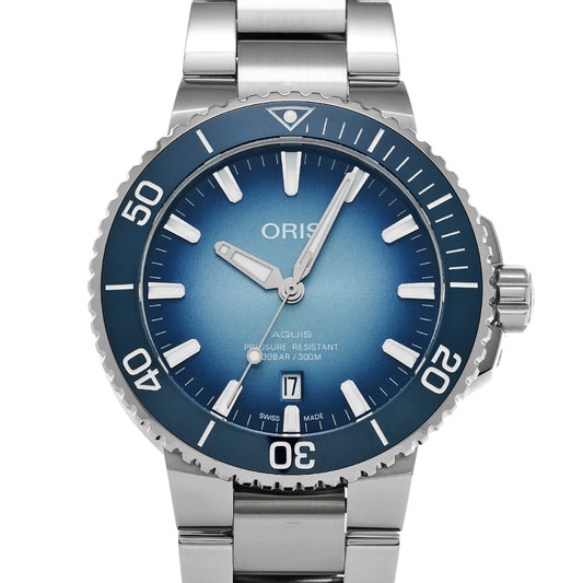 Aquis Date Lake Baikal Limited Edition 01 733 7730 4175 Blue ORIS Men's [pre-owned].