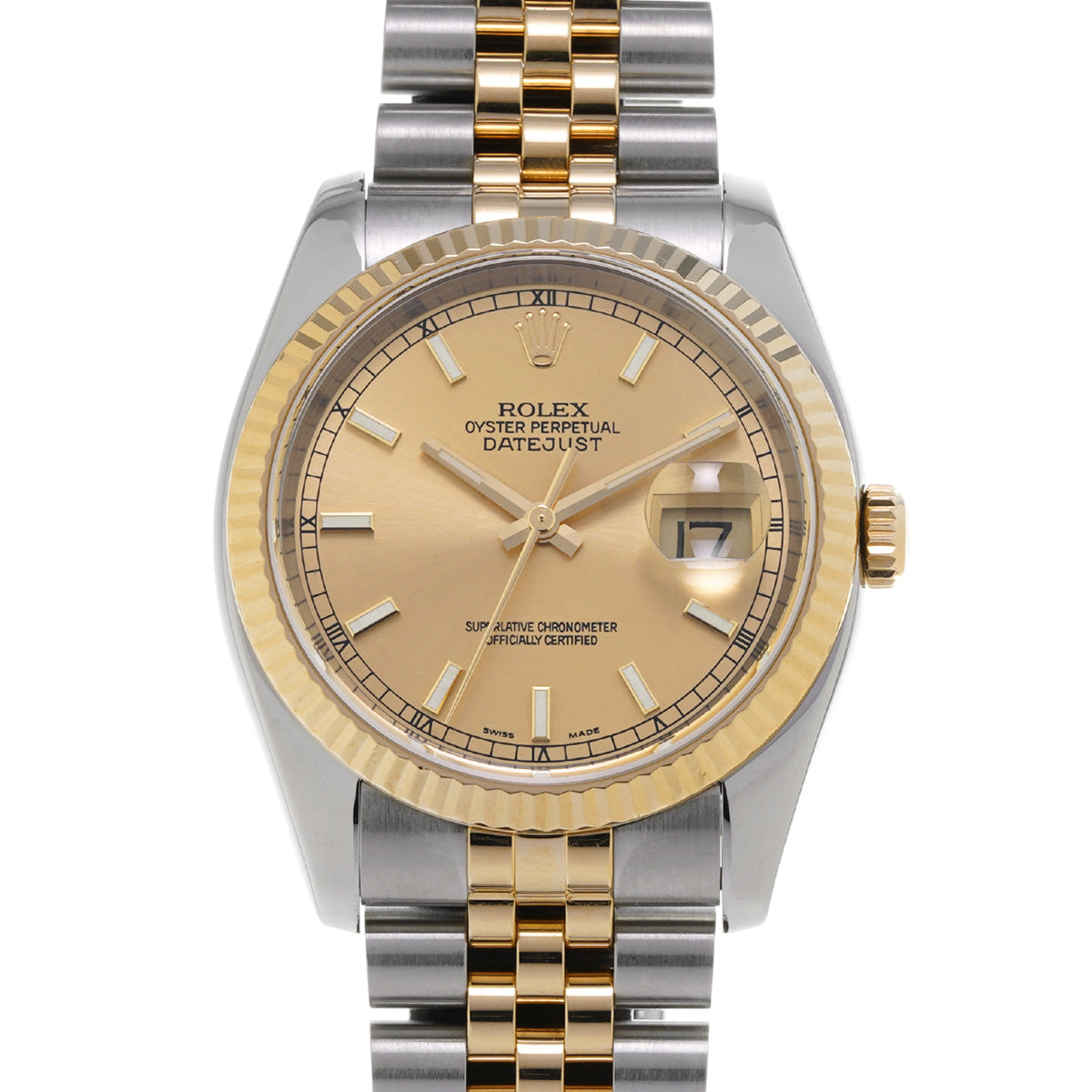 Datejust 116233 F (manufactured circa 2003) Champagne ROLEX Men's [Pre-Owned].