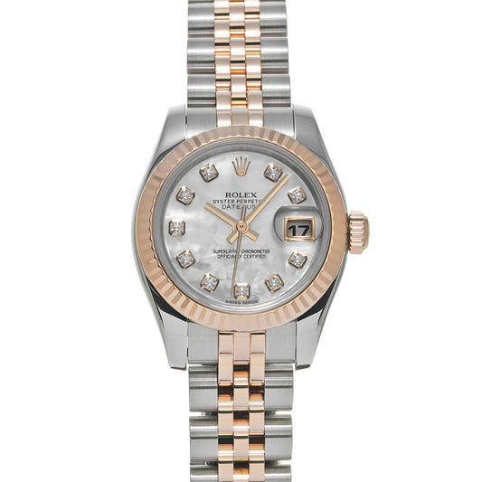 DATE JUST 179171G Random Serial White MOP/Diamond ROLEX Ladies [Pre-Owned].