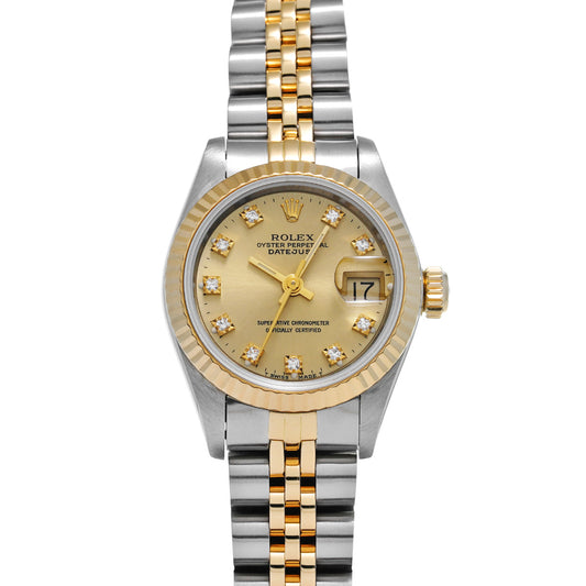 DATE JUST 69173G L (manufactured circa 1988) Champagne/Diamond ROLEX Ladies [Pre-Owned].