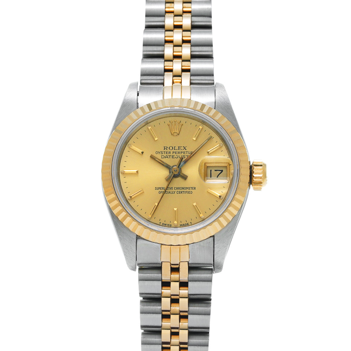 DATE JUST 69173 E (manufactured circa 1990) Champagne ROLEX Ladies [Pre-Owned].