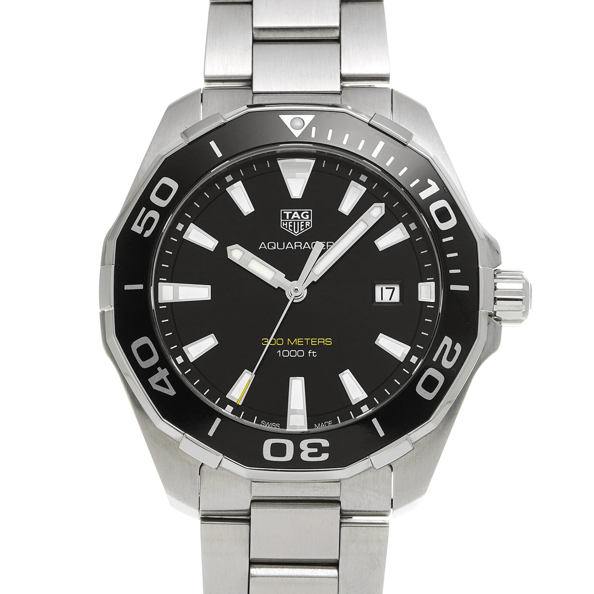 Aquaracer Quartz WAY101A.BA0746 Black TAG HEUER Men's [Pre-Owned].