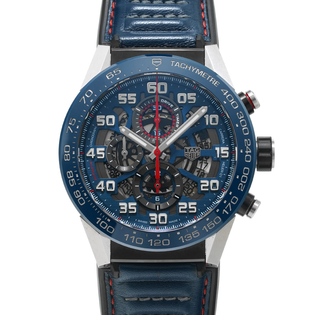 CARRERA Calibre Heuer 01 Chronograph Red Bull Racing CAR2A1N.FT6100 Blue TAG HEUER Mens [Pre-Owned]