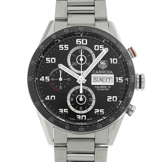 CARRERA Calibre 16 Chronograph Day Date CV2A1R.BA0799 Black TAG HEUER Men's [Pre-Owned].