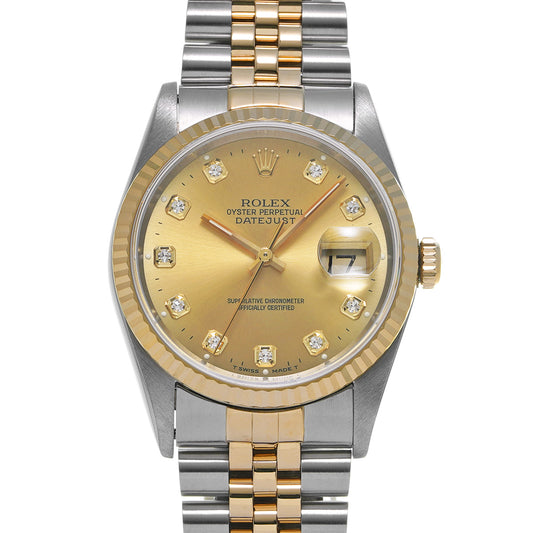 Datejust 16233G W (made around 1995) Champagne/Diamond ROLEX Men's [Pre-Owned].