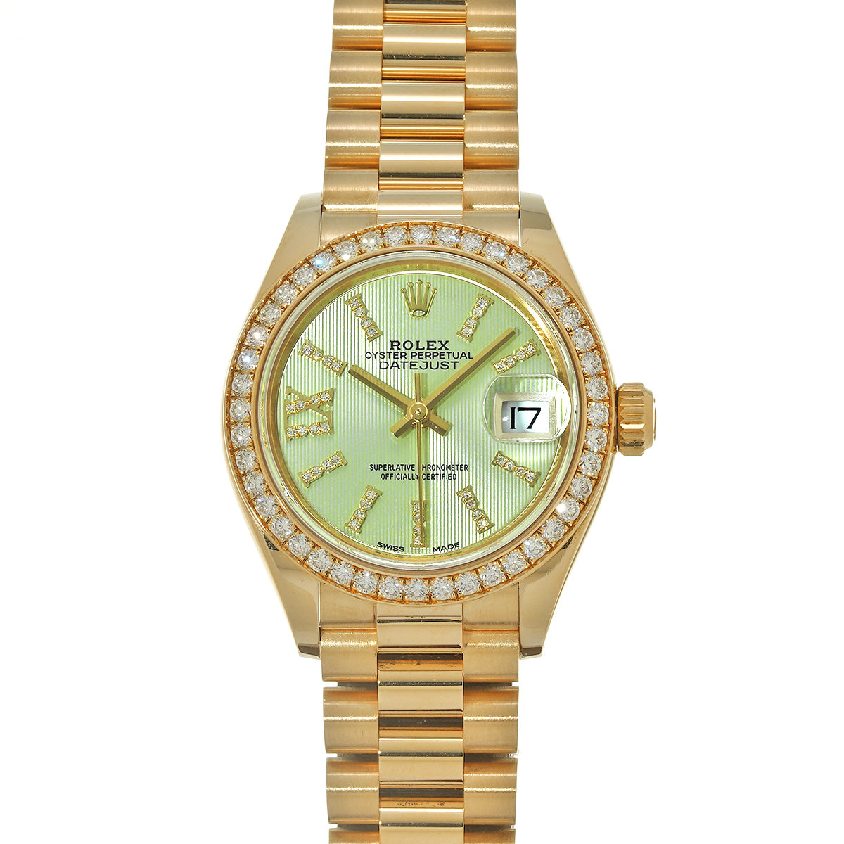 Datejust Lady 28 279138RBR Random Serial Linden Green Tapestry/Diamond ROLEX Ladies [Pre-Owned].