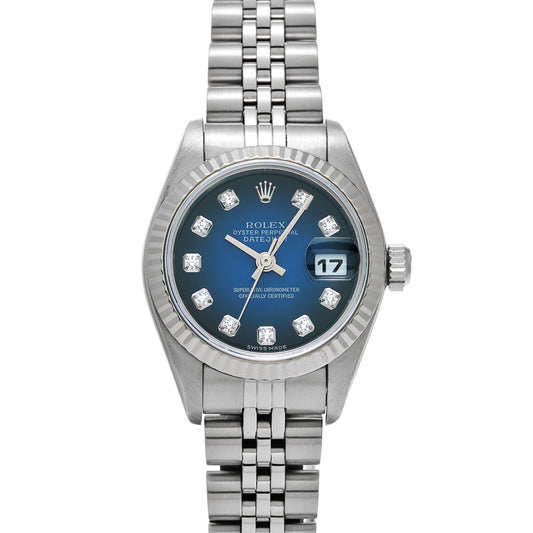 DATE JUST 79174G Y (made around 2002) Blue Gradation/Diamond ROLEX Ladies [Pre-Owned].