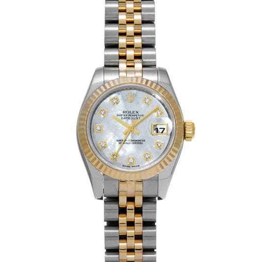 DATE JUST 179173NG M (made around 2008) White MOP/Diamond ROLEX Ladies [Pre-Owned].