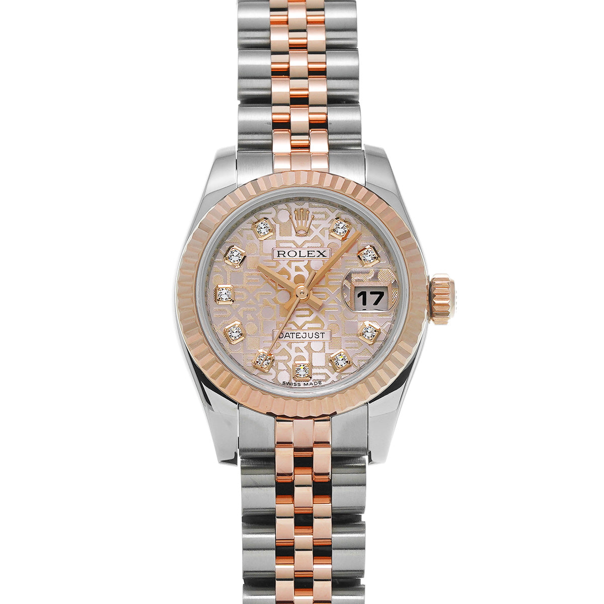 DATE JUST 179171G G (manufactured circa 2010) Pink Computer/Diamond ROLEX Ladies [Pre-Owned].