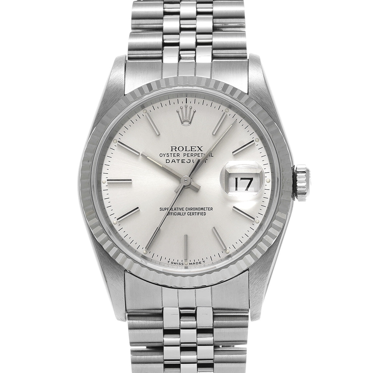 DATE JUST 16234 E (manufactured circa 1990) White ROLEX Men's [Pre-Owned].