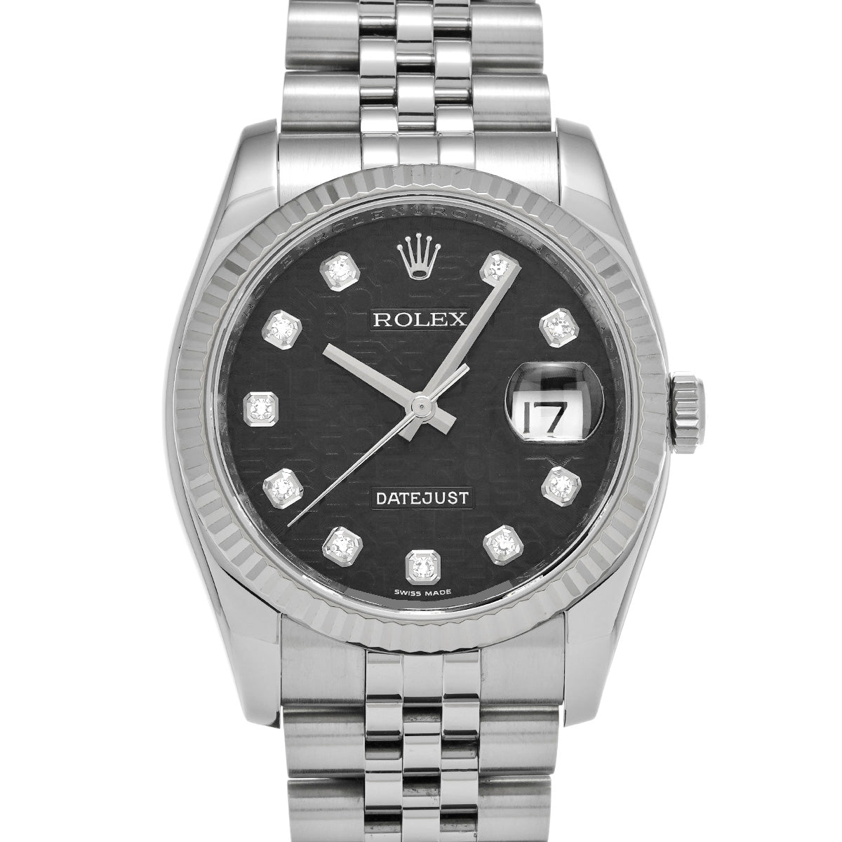 DATE JUST 116234G M (made around 2008) Black Computer/Diamond ROLEX Men's [Pre-Owned].