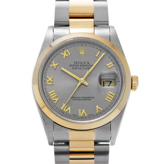 DATE JUST 16203 T (manufactured circa 1995) Gray ROLEX Men's [Pre-Owned].