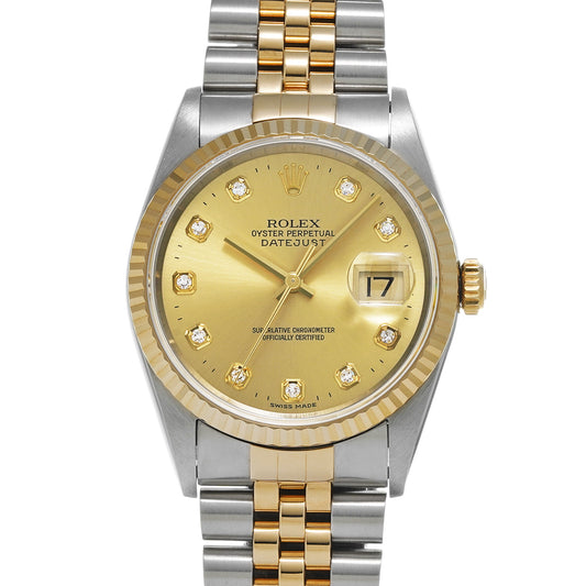 Datejust 16233G W (made around 1994) Champagne/Diamond ROLEX Men's [Pre-Owned].