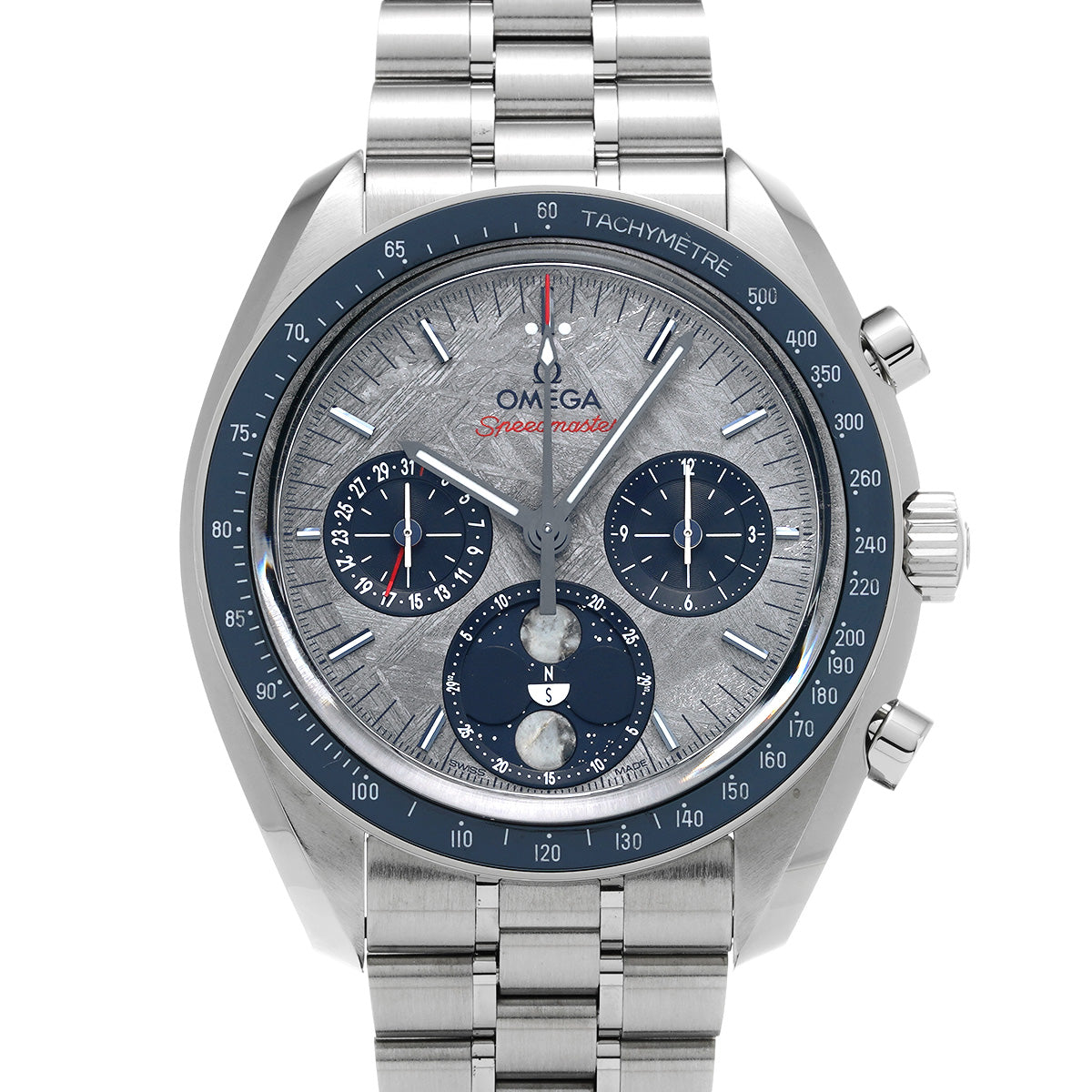 Speedmaster Moonphase Meteorite Co-Axial Master Chronometer 304.30.43.52.06.001 Meteorite/Blue OMEGA Mens [Pre-Owned]