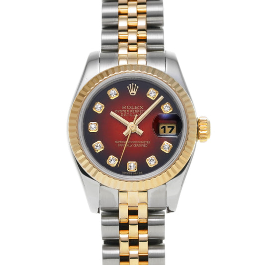 DATE JUST 179173G (manufactured circa 2005) Red Gradation/Diamond ROLEX Ladies [Pre-Owned].