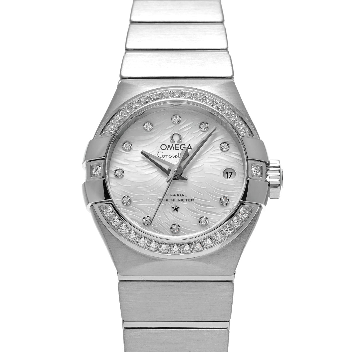 Constellation Co-Axial 123.15.27.20.55.003 White MOP/Diamond OMEGA Ladies [New]