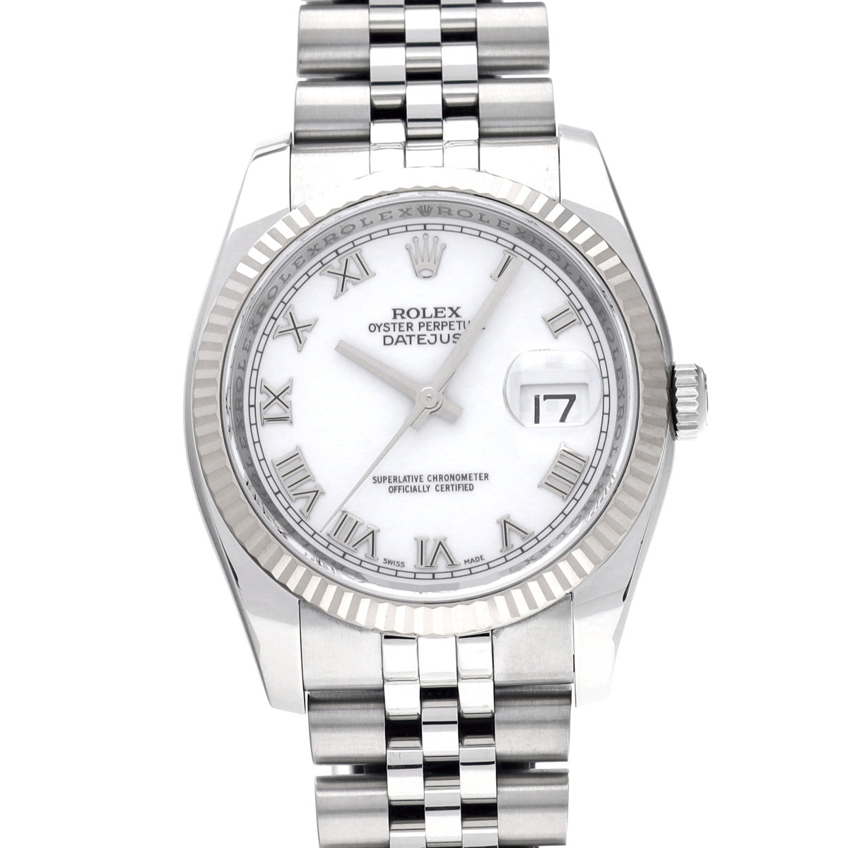DATE JUST 116234 Z (manufactured circa 2007) White ROLEX Men's [Pre-Owned].