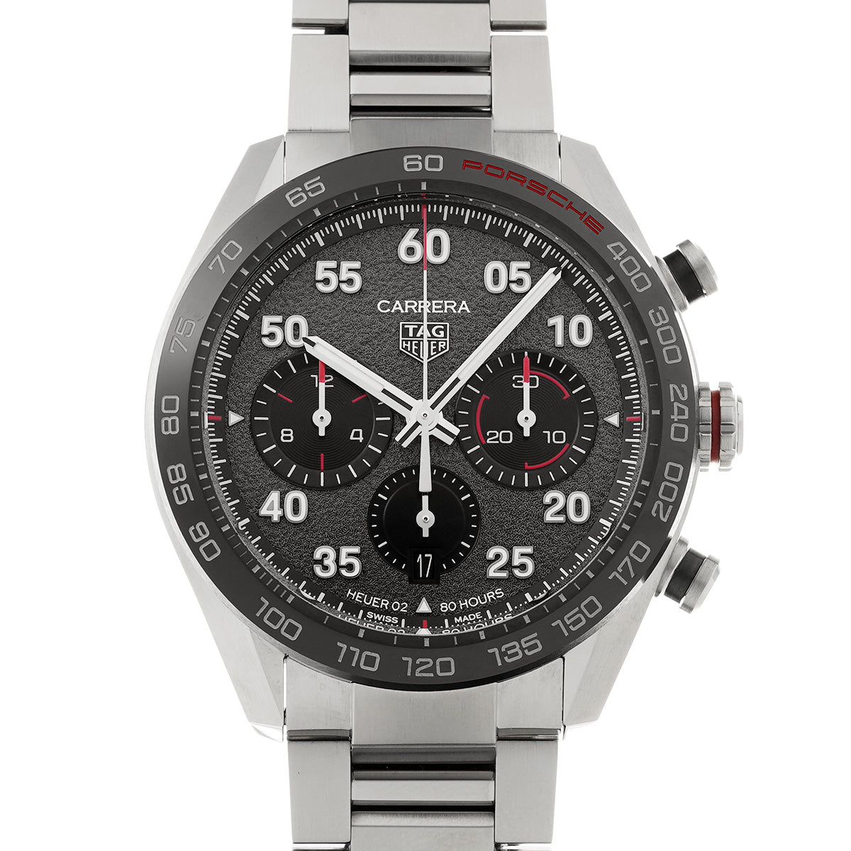 CBN2A1F.BA0643 Carrera Calibre Heuer 02 Chronograph Porsche Gray/Black TAG HEUER Mens [Pre-Owned]