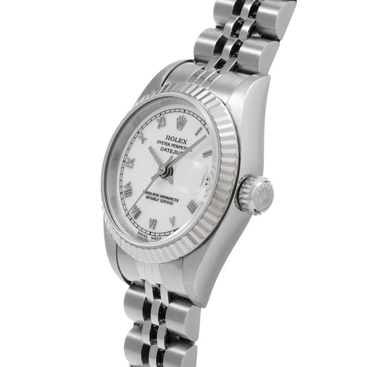 DATE JUST 69174 U (manufactured circa 1997) White ROLEX Ladies [Pre-Owned].