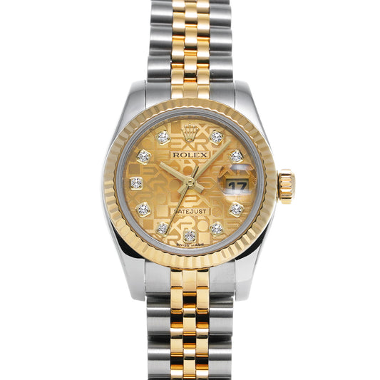 Datejust 179173G V (made around 2009) Champagne Computer/Diamond ROLEX Ladies [Pre-Owned].