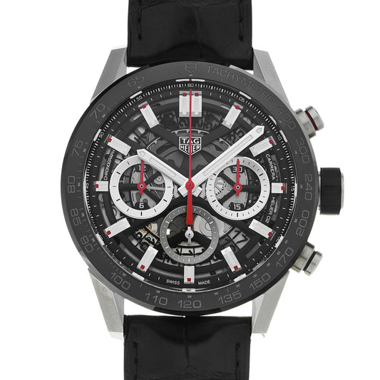 CARRERA Calibre Heuer 02 Chronograph CBG2010.FT6144 Black TAG HEUER Men's [Pre-Owned].